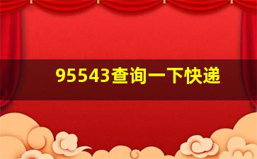 95543查询一下快递