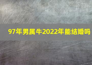 97年男属牛2022年能结婚吗