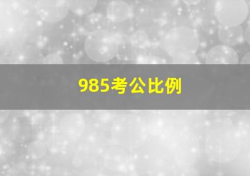 985考公比例