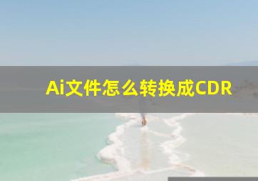 Ai文件怎么转换成CDR