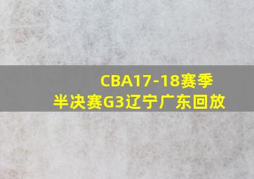 CBA17-18赛季半决赛G3辽宁广东回放