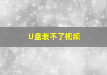 U盘装不了视频