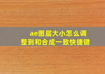 ae图层大小怎么调整到和合成一致快捷键