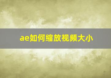 ae如何缩放视频大小