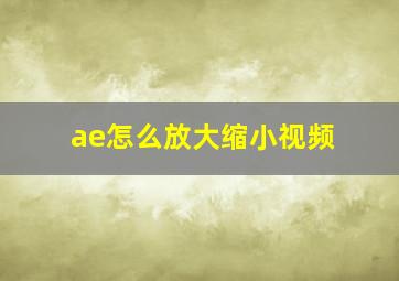 ae怎么放大缩小视频