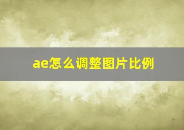 ae怎么调整图片比例