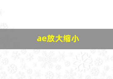 ae放大缩小