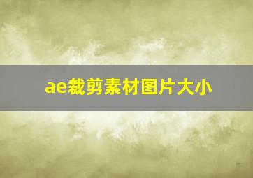 ae裁剪素材图片大小