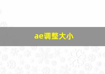 ae调整大小