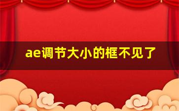 ae调节大小的框不见了