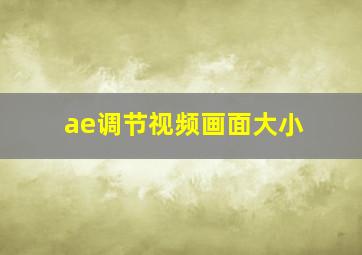 ae调节视频画面大小