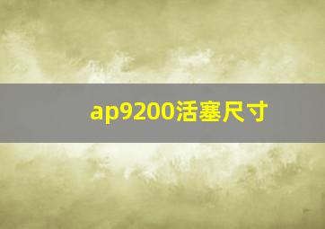 ap9200活塞尺寸