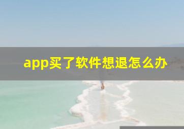 app买了软件想退怎么办