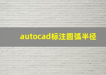 autocad标注圆弧半径