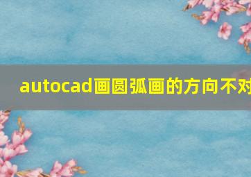 autocad画圆弧画的方向不对