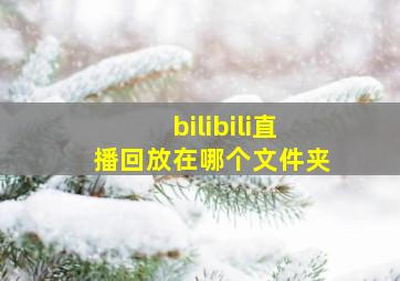 bilibili直播回放在哪个文件夹