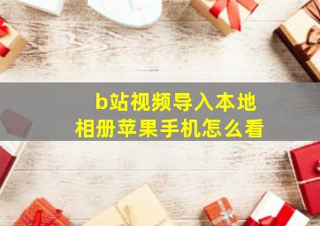 b站视频导入本地相册苹果手机怎么看