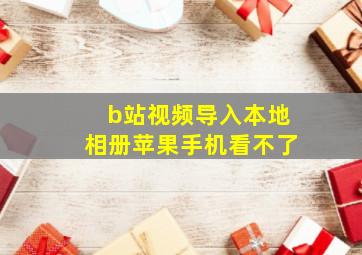 b站视频导入本地相册苹果手机看不了