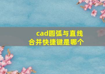 cad圆弧与直线合并快捷键是哪个