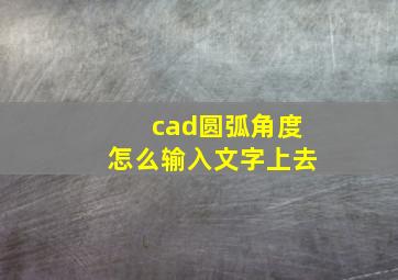 cad圆弧角度怎么输入文字上去