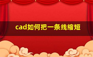 cad如何把一条线缩短