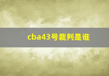 cba43号裁判是谁