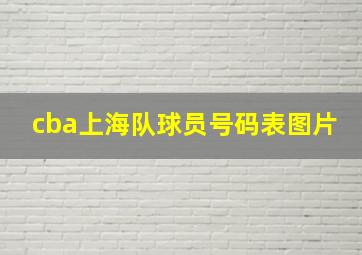 cba上海队球员号码表图片