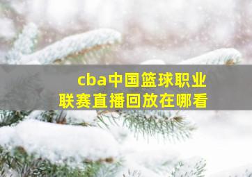 cba中国篮球职业联赛直播回放在哪看