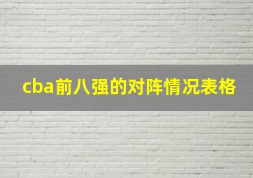 cba前八强的对阵情况表格