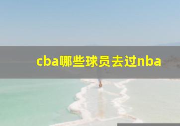 cba哪些球员去过nba