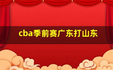 cba季前赛广东打山东