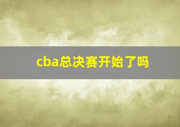 cba总决赛开始了吗