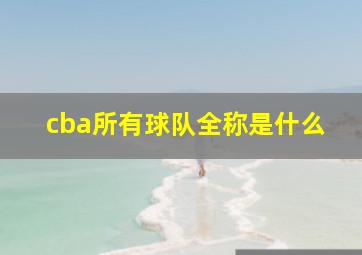 cba所有球队全称是什么