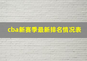 cba新赛季最新排名情况表