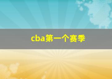 cba第一个赛季