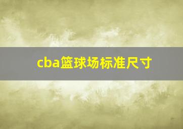 cba篮球场标准尺寸