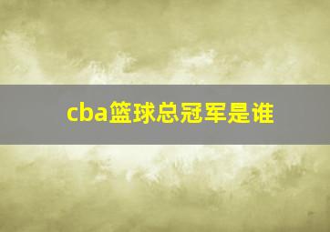 cba篮球总冠军是谁