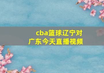 cba篮球辽宁对广东今天直播视频