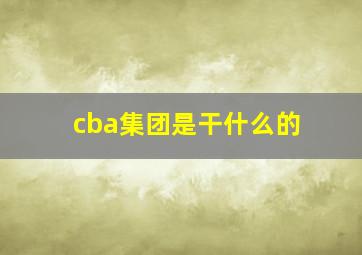 cba集团是干什么的