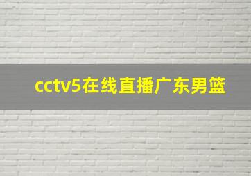 cctv5在线直播广东男篮