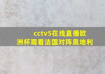 cctv5在线直播欧洲杯观看法国对阵奥地利