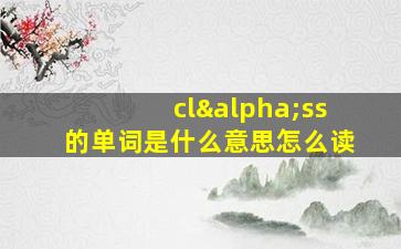 clαss的单词是什么意思怎么读