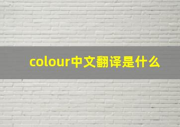 colour中文翻译是什么