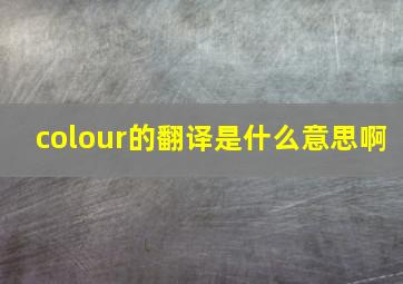 colour的翻译是什么意思啊