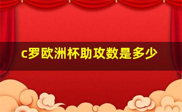 c罗欧洲杯助攻数是多少