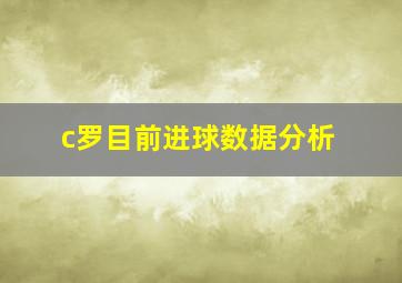 c罗目前进球数据分析