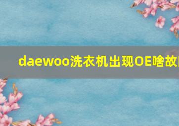 daewoo洗衣机出现OE啥故障