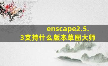 enscape2.5.3支持什么版本草图大师