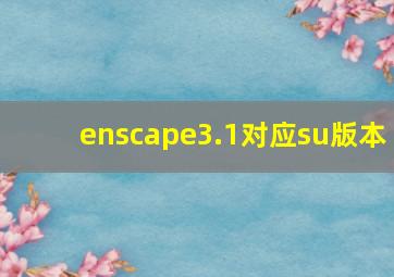 enscape3.1对应su版本