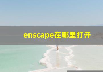 enscape在哪里打开